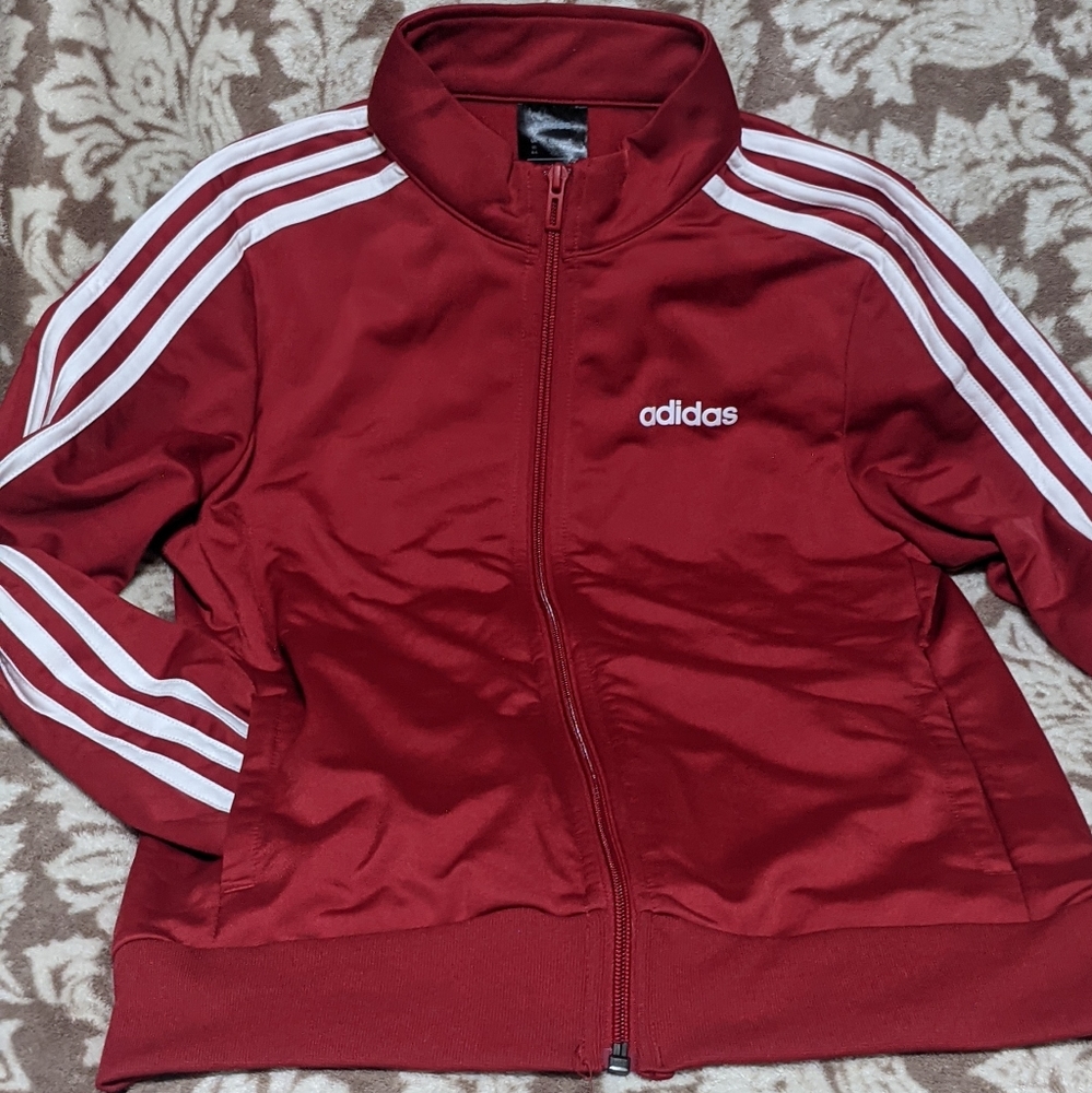 Adidas Essentials Tricot Track Jacket in Maroon - women's XS